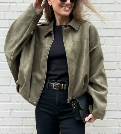 Casual Suede Zipper Jacket