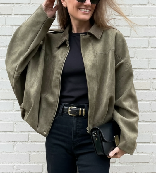 Casual Suede Zipper Jacket