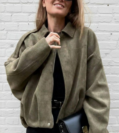 Casual Suede Zipper Jacket