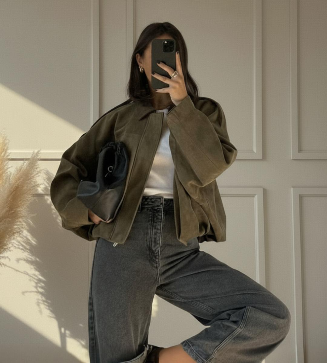 Casual Suede Zipper Jacket